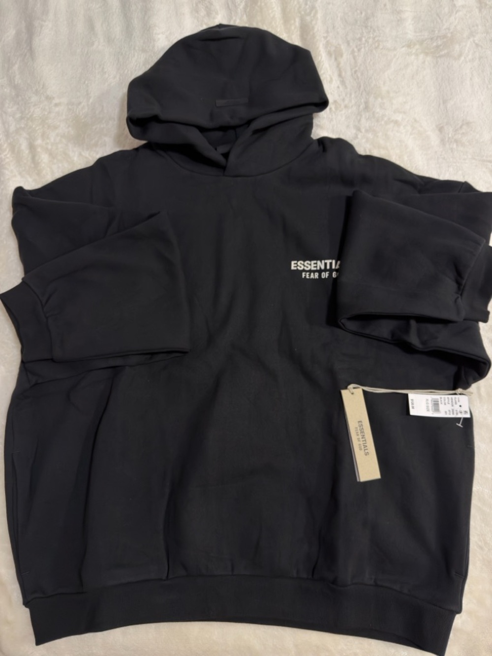Fear of God Essentials Black Hoodie Men Size -XL